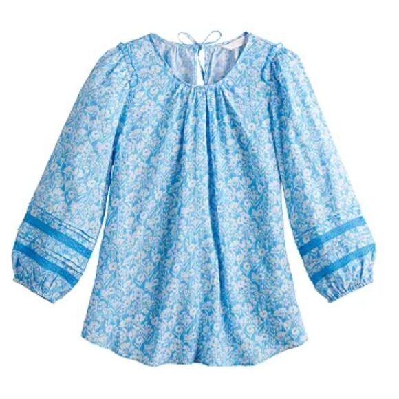 Lauren Conrad blue and white floral shirt - Picture 13 of 14